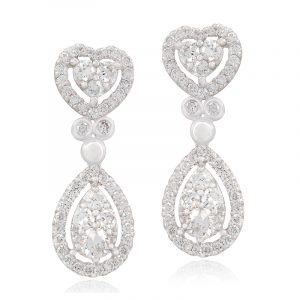 Heart & Oval Diamond Earrings