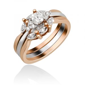 Diamond Center PinkGold Ring M